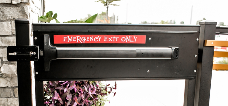 emergency push bar installation in Mendota